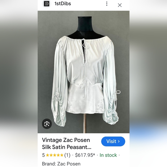 Zac Posen Royal Blue Blouse with Tie Neck - Picture 5 of 14